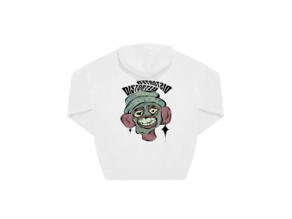 DISTORTED White Hoddie základ zadní