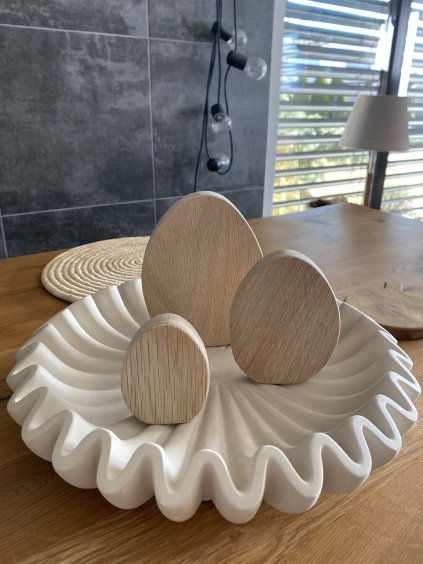 VAJÍČKA Z DUBOVÉHO DŘEVA - sada 3 ks