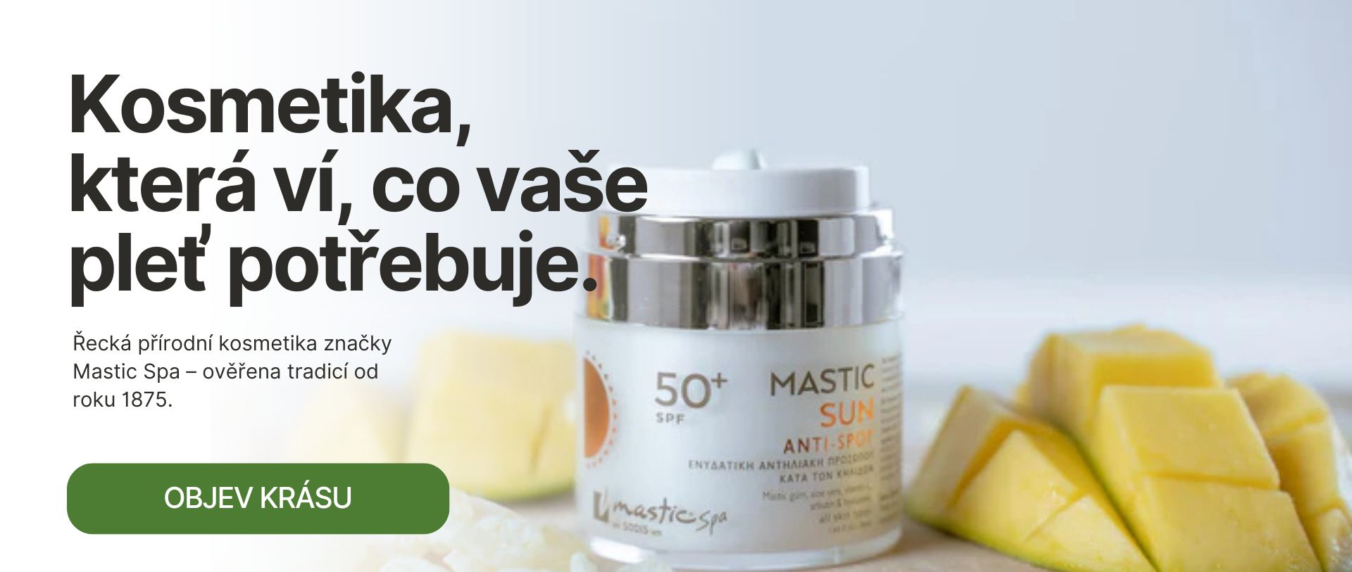 Kosmetika, která ví, co vaše pleť potřebuje. Řecká kosmetika Mastic Spa.
