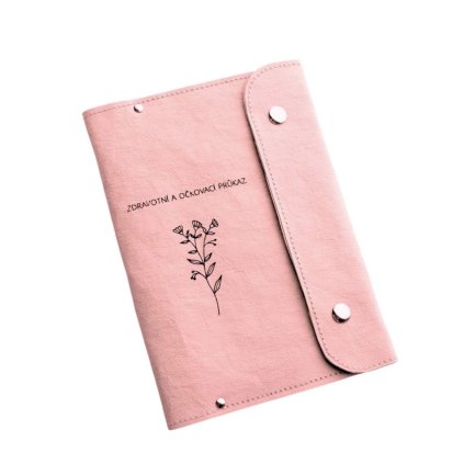 Obal na zdravotní a očkovací průkaz KVĚTINA růžová