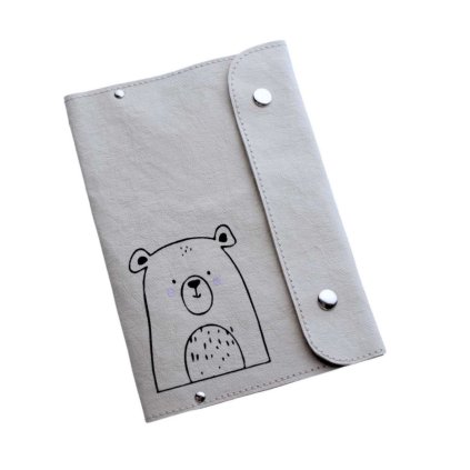 Obal na zdravotní a očkovací průkaz MEDVĚD šedý