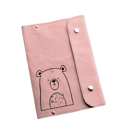 Obal na zdravotní a očkovací průkaz MEDVĚD růžový