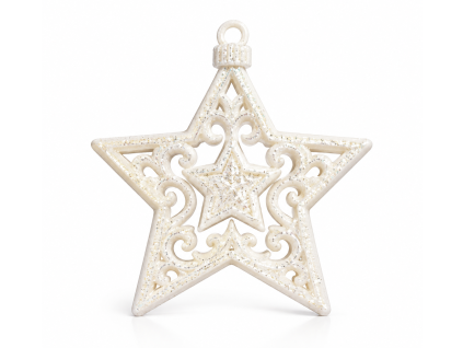 hvezda ornament bile 7 cm