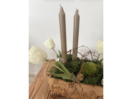 Kónická svíčka béžová