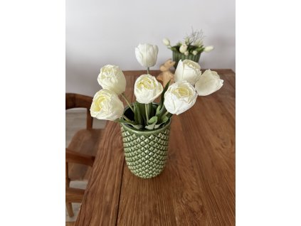 Bílé kudrnaté tulipány ( svazek 7 květů)