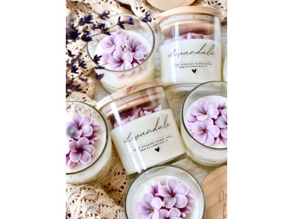 LEVANDULE, designová svíčka S