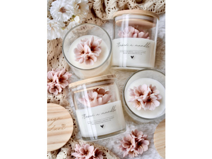 TŘEŠEŇ A MANDLE, designová svíčka M