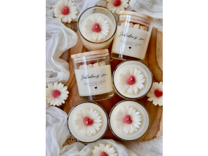 Jahodový sen, designová svíčka S