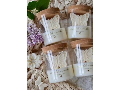 BUTTERFLY CANDLE, levandule a vanilka