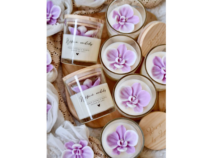 NĚŽNÁ ORCHIDEJ, designová svíčka M