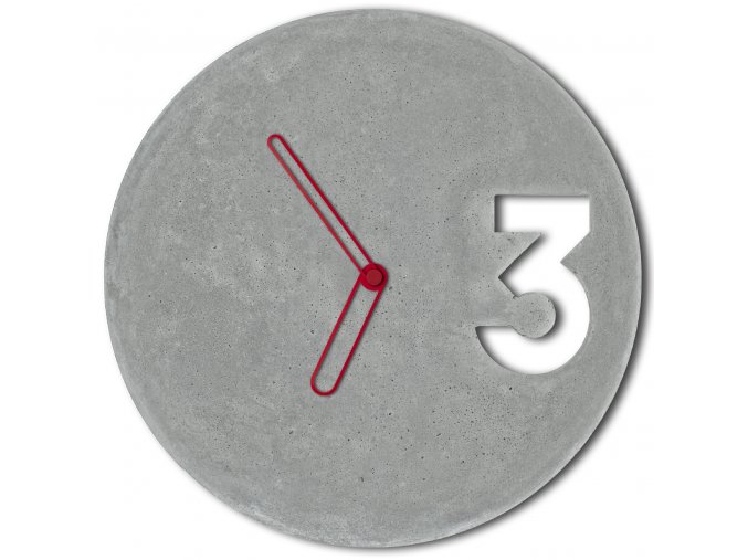 betonove hodiny concrete clock red outline velinsky bp