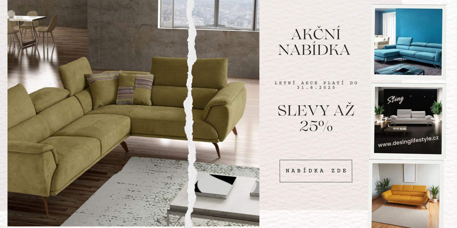 Akční nabídka sedacích souprav až 25% slevy
