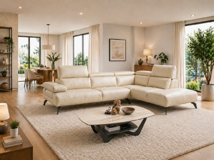 Kožená rohová pohovka Spring