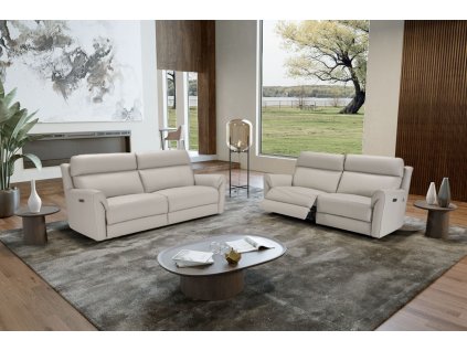 Polohovací kožená masážní pohovka Olimpia