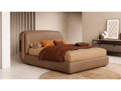 Kožená designová postel BOWIE