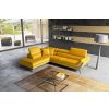 Luxusní kožená rohová pohovka žlutá