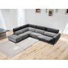 Rohový gauč šedý polohovací