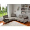 Luxusní rohová kožená pohovka šedá