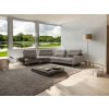 Moderní rohová kožená sedací souprava šedá