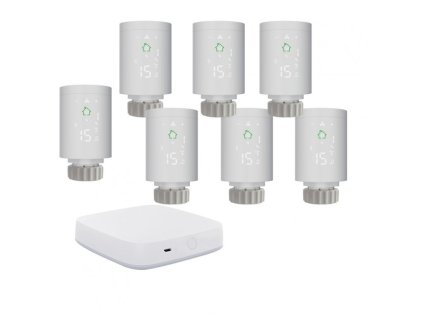 Wifi termosztatikus fej Designo - 4 darabos készlet és Zigbee gateway
