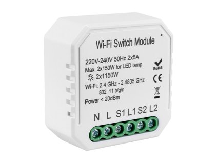 Wifi Tuya Mini2 2 csatornás relé