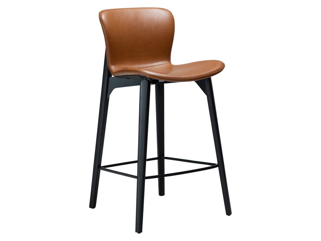 paragon counter stool vintage light brown art leather w black stained ash legs 300201101 01 main