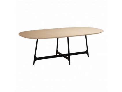 ooid oval table white washed oak veneer with black metal legs 400900100 01 main
