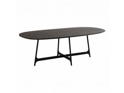ooid oval table black stained ash veneer with black metal legs 400900102 01 main