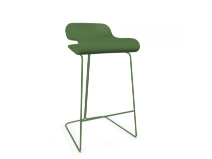 kristalia bcn low stool on slide frame lacquered yellow