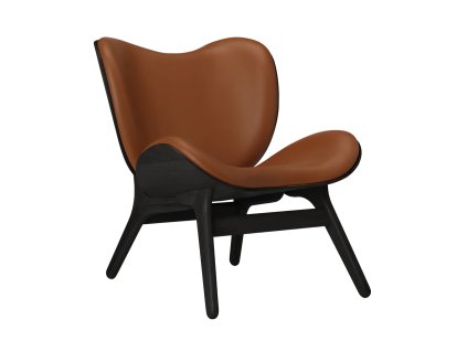 kreslo umage small black oak cognac leather