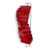 spinny chest of drawers with steel frame and drawers in red abs version without wheels
