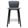 paragon counter stool pebble grey boucle fabric w black stained ash legs 300201102 02 front