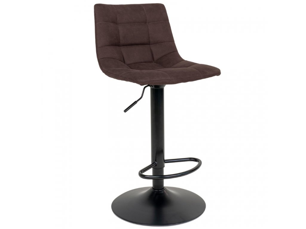 Tmavě hnědá látková barová židle Nellie 63-83 cm