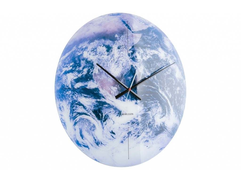 Modré nástěnné hodiny Terre ø 60 cm - DESIGNOVÝ NÁBYTEK