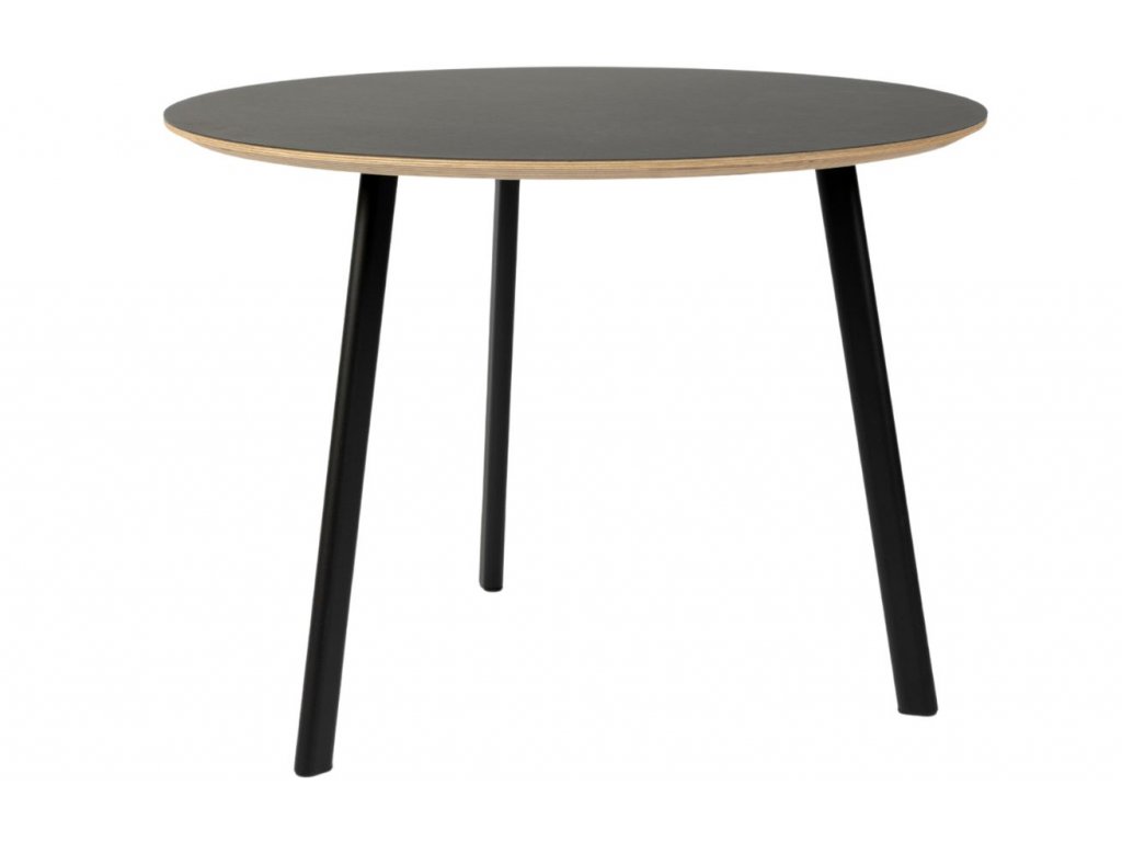 Černý kulatý  jídelní stůl Banne Oval 100 cm