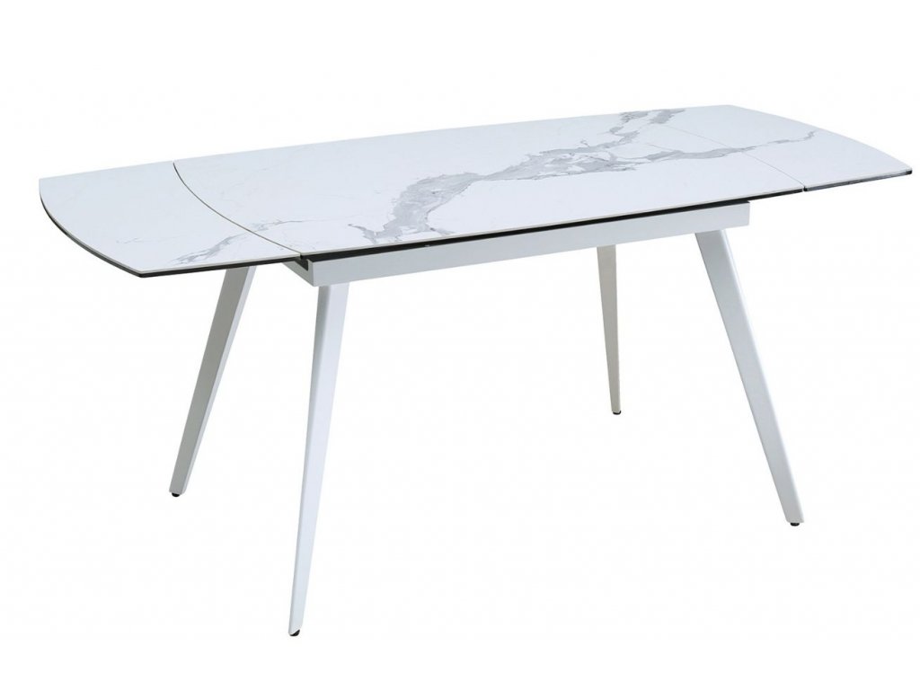 Bílý rozkládací jídelní stůl Miotto Soliera 120/150/180 x 76 cm