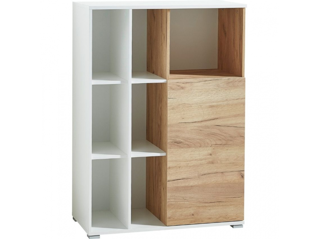 Bílá dubová kancelářská skříň s nikou Germania Lioni 120 x 85 cm