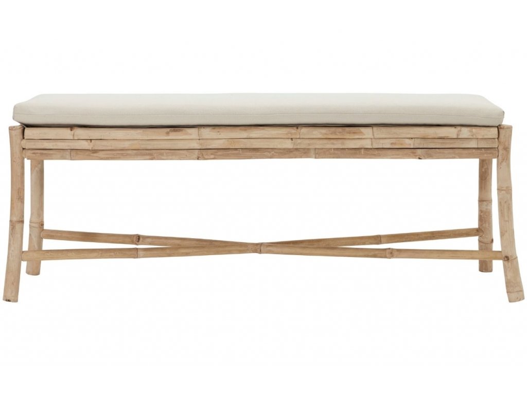 Béžová bambusová lavice Sedeo 130 cm