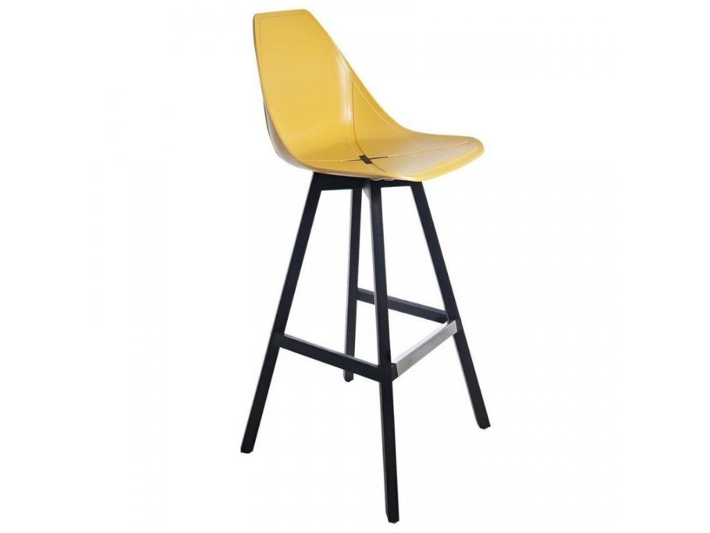 Žlutá plastová barová židle X Stool 76 cm