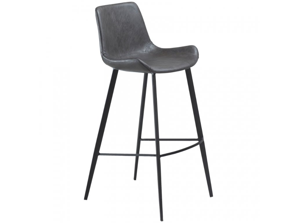 Tmavě šedá koženková barová židle DAN-FORM Hype 75 cm