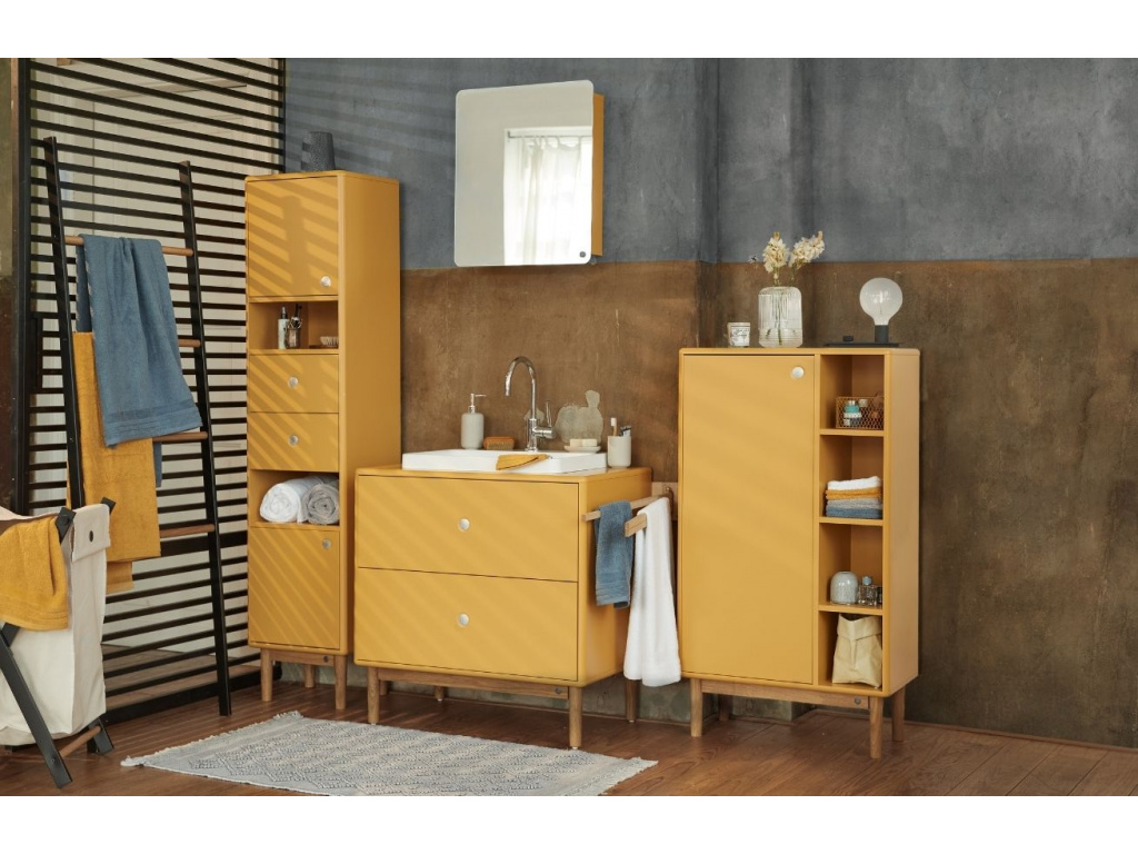 Hořčicově žlutá lakovaná koupelnová skříňka Tom Tailor Color Bath 100 x  65,5 cm | Alle Handtücher
