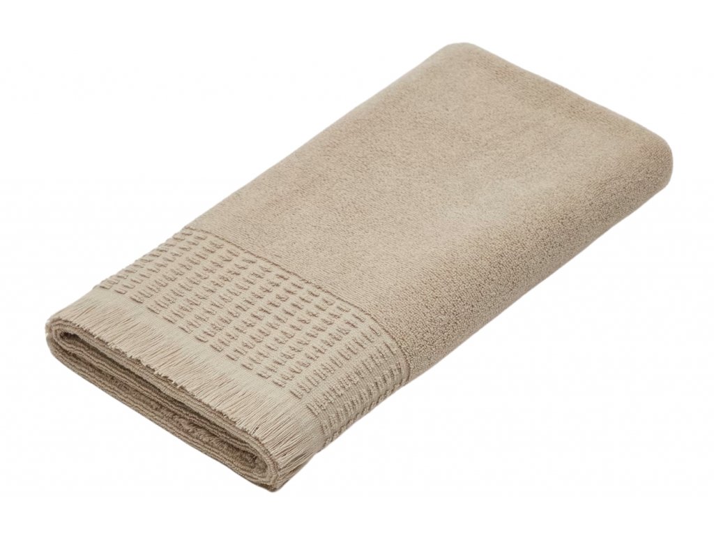 Béžový bavlněný ručník Kave Home Veta 70 x 140 cm