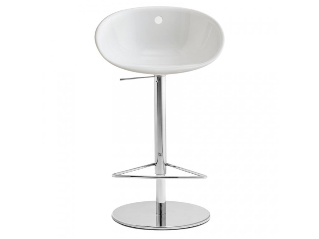 Bílá plastová barová židle Gliss 970 55-81,5 cm