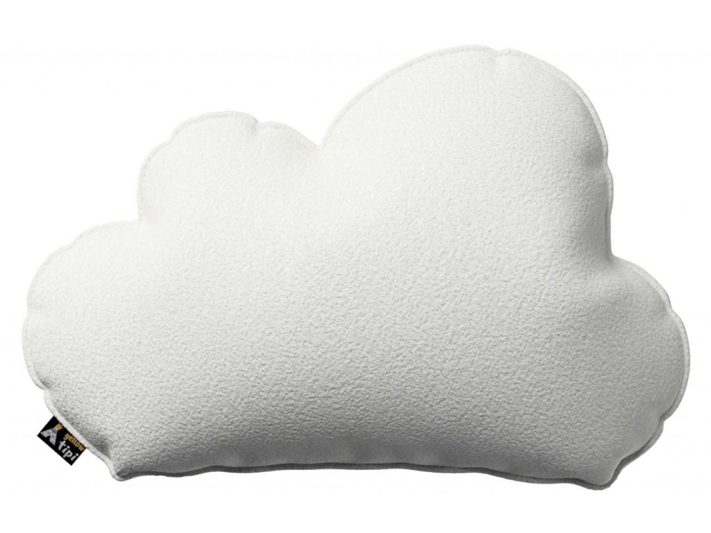 Bílý bouclé polštář ve tvaru mráčku Soft Cloud 55 cm