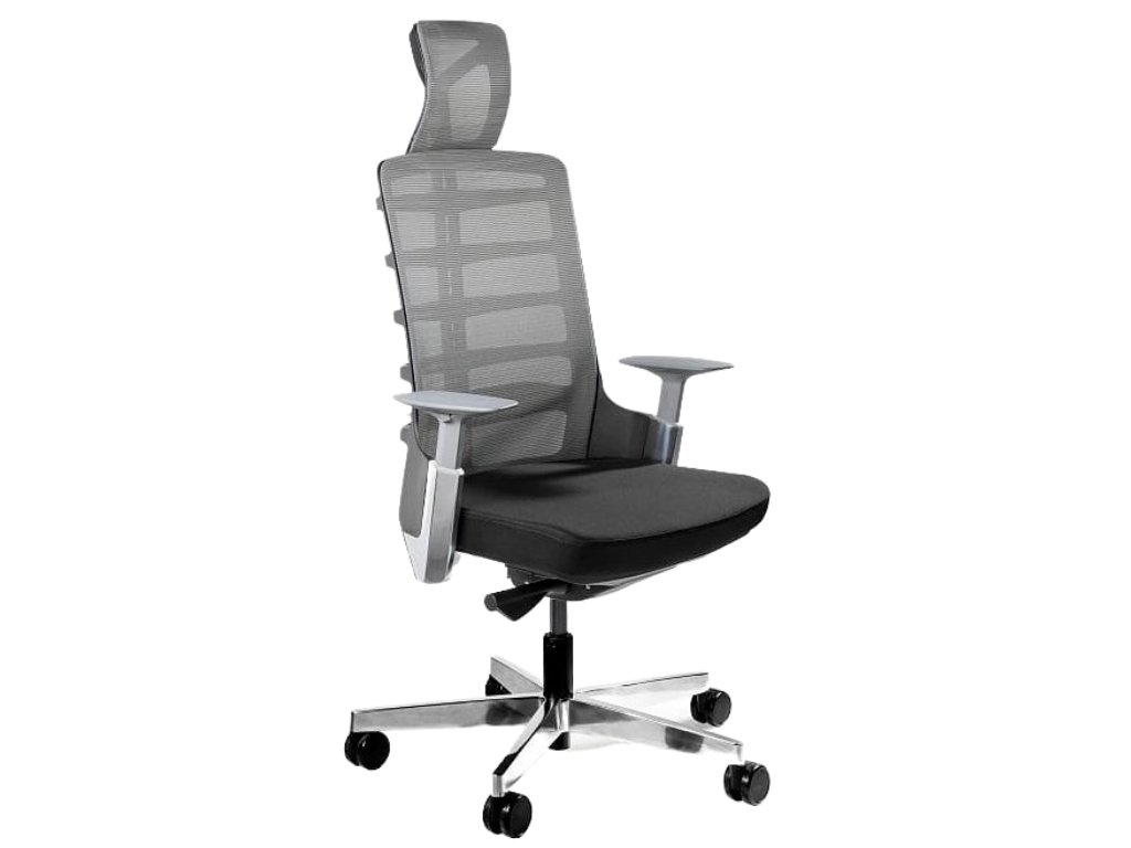 Černá látková kancelářská židle Spin s chromovou podnoží
