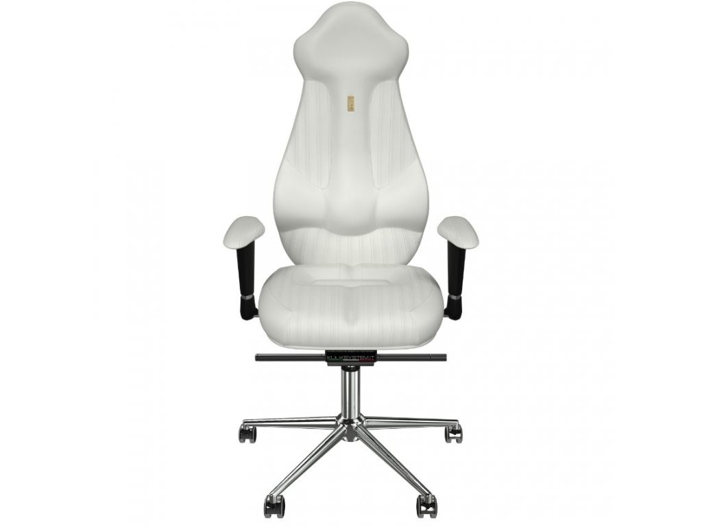 Bílá koženková kancelářská židle Imperial