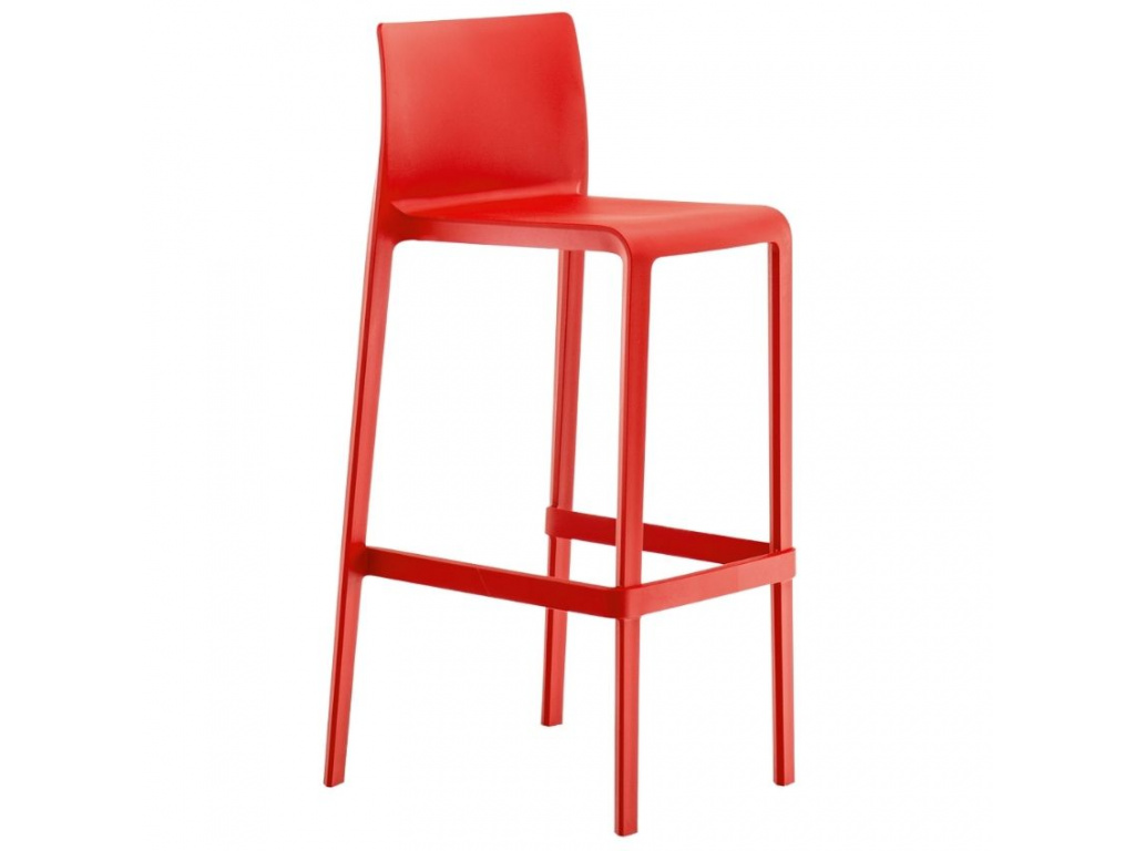 Červená plastová barová židle Volt 678 76,5 cm - DESIGNOVÝ NÁBYTEK