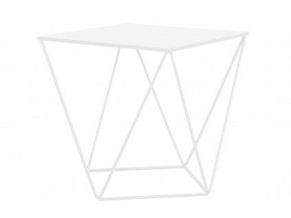 Bílý kovový konferenční stolek Deryl 55 x 55 cm