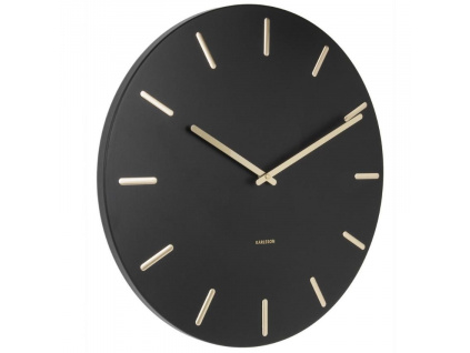 Černo zlaté nástěnné hodiny Torguen 45 cm
