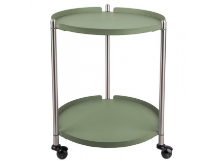 Zeleno stříbrný odkládací stolek Haran 42,5 cm